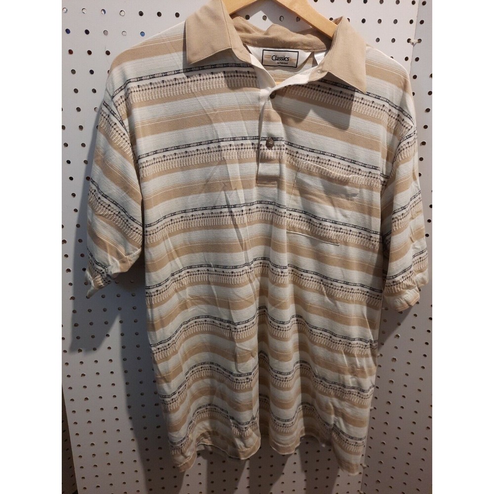 VINTAGE Classics By Palmland XL Polo Brown Stripe